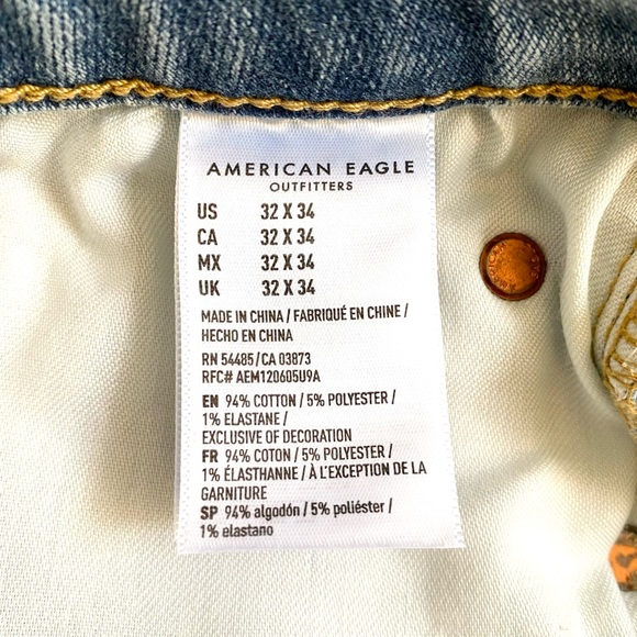 American Eagle Flex Original Straight Leg Jeans Size 32x34 Men’s - Picture 5 of 10